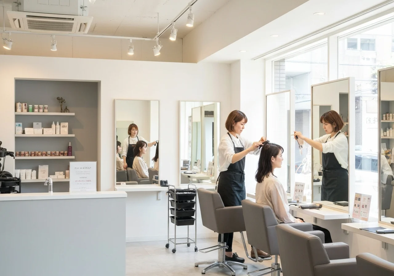 毛先が整い艶の出た肩下の髪を後ろから撮った施術後の状態