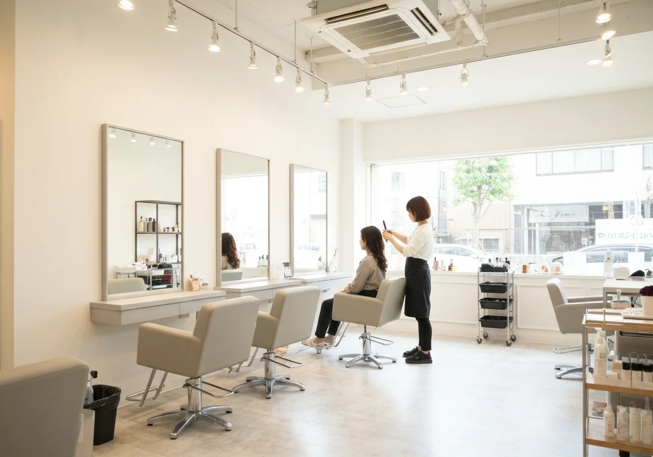 顔まわりにレイヤーを入れたボブスタイルを横から見た仕上がり